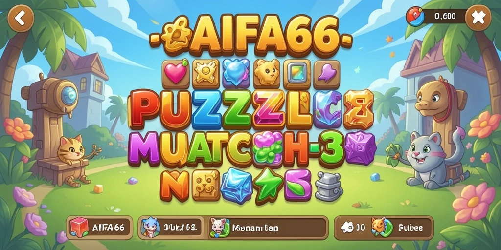 Tampilan menarik dengan elemen gameplay Match-3 yang seru.