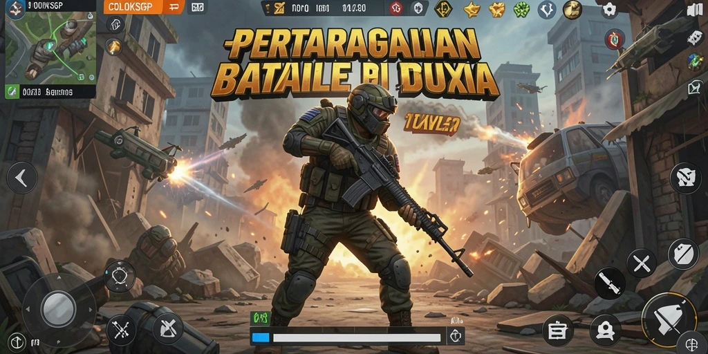 Screenshot gameplay COLOKSGP menampilkan aksi Battle Royale yang seru.