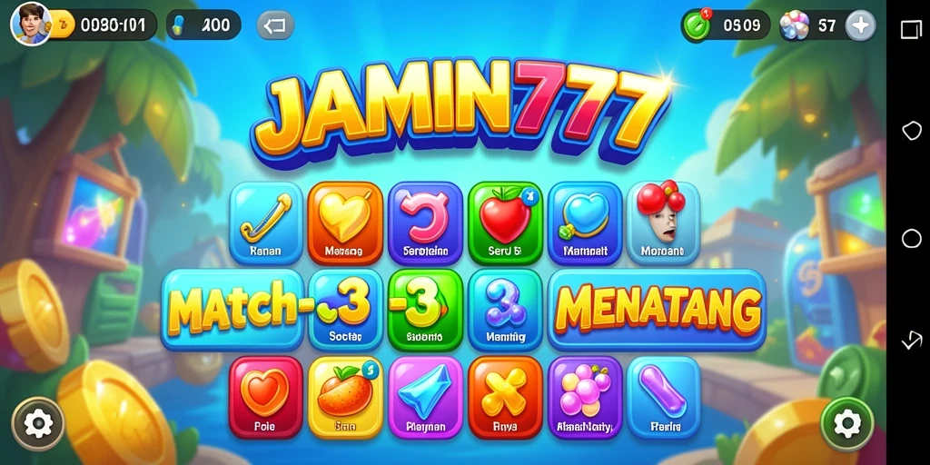 Tangkapan layar gameplay menampilkan momen seru mencocokkan elemen Match-3.