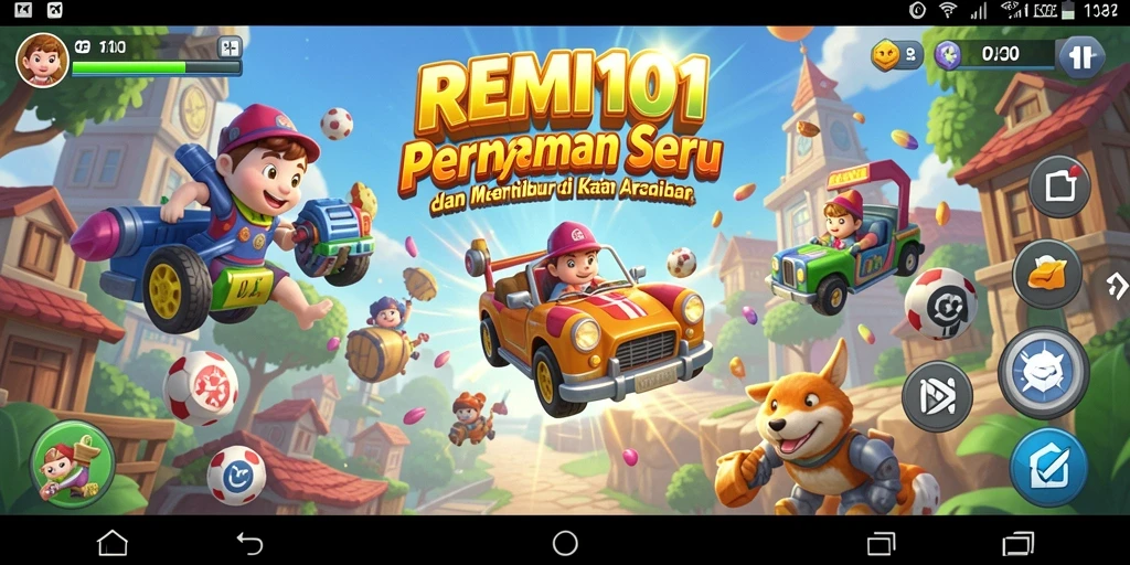 Screenshot REMI101 menampilkan gameplay arcade yang penuh aksi dan visual menarik.