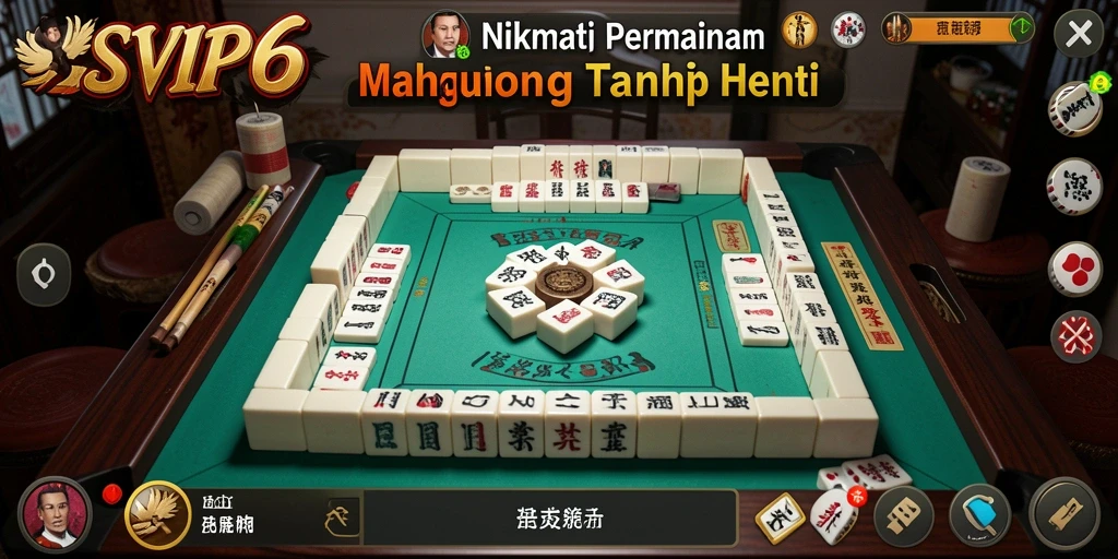 Tampilan gameplay Mahjong yang mendebarkan di SVIP6.