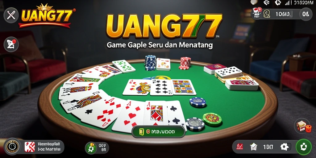 Screenshot gameplay UANG77 yang menunjukkan serunya permainan Gaple.