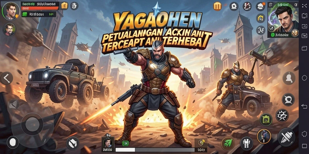 Screenshot YAGAOHEN menampilkan aksi intens dan karakter yang dinamis.